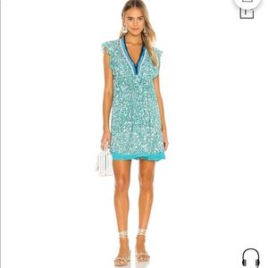 Poupette St. Barth Sasha Lace Trimmed Mini Dress size Small
